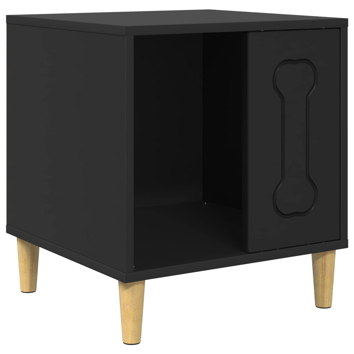 Vidaxxl Hundehütte schwarz 44 x 42 x 49 cm aus Holz gefertigt
