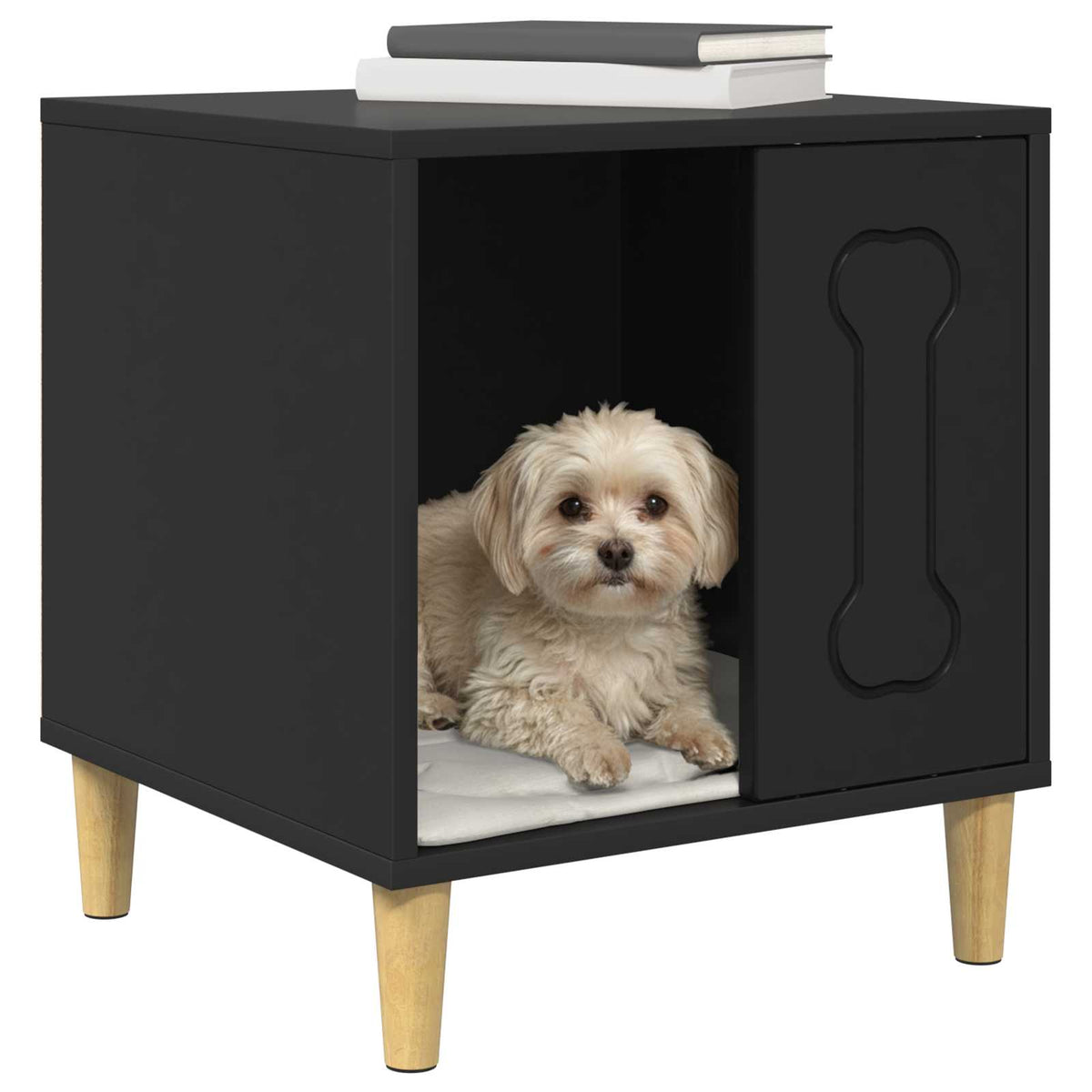 Vidaxxl Hundehütte schwarz 44 x 42 x 49 cm aus Holz gefertigt