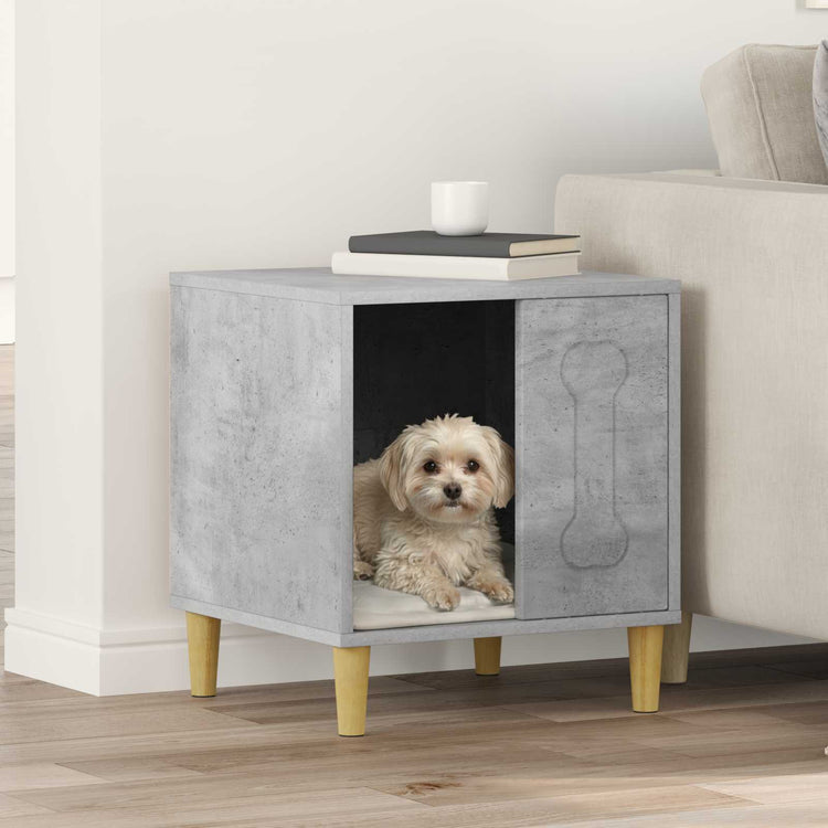 Vidaxxl Hundehütte Beton 44 x 42 x 49 cm verarbeitetes Holz