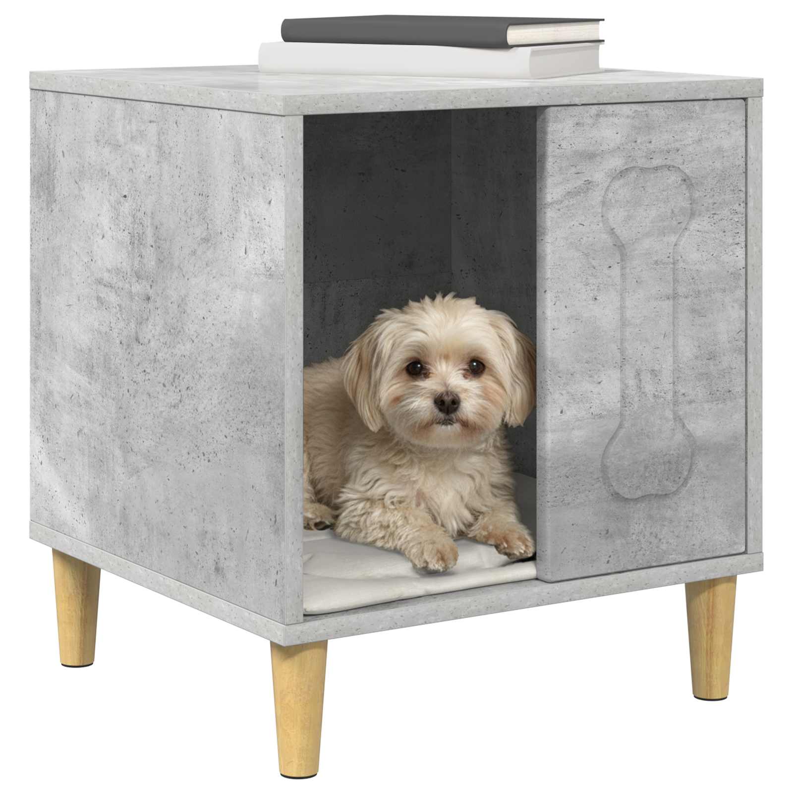 Vidaxxl Hundehütte Beton 44 x 42 x 49 cm verarbeitetes Holz