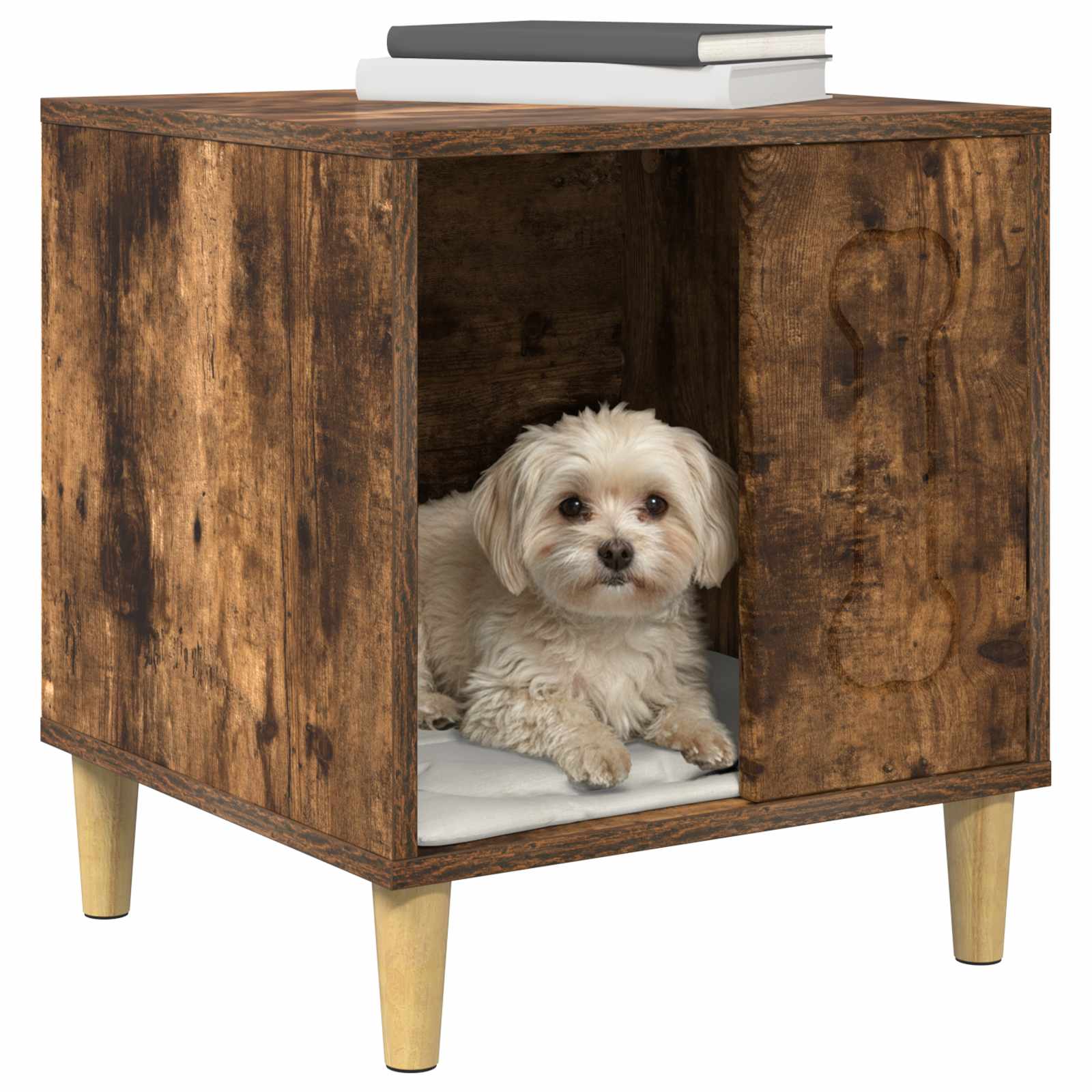 Vidaxxl Hundehütte Räuchereiche 44 x 42 x 49 cm verarbeitetes Holz