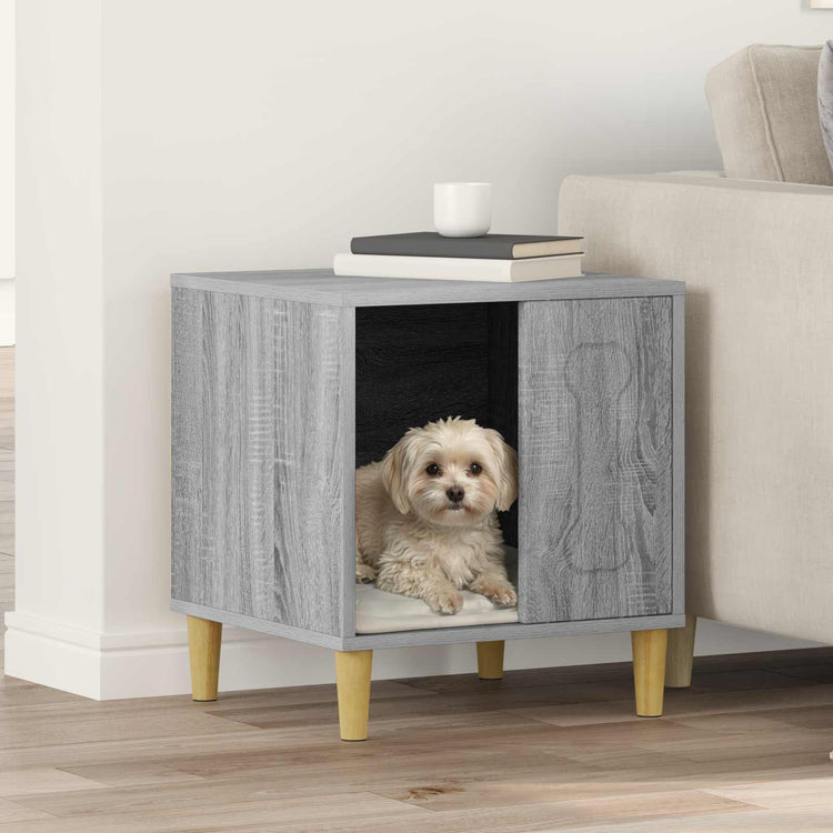 Vidaxxl Hundehütte Sonoma grau 44 x 42 x 49 cm fertiges Holz