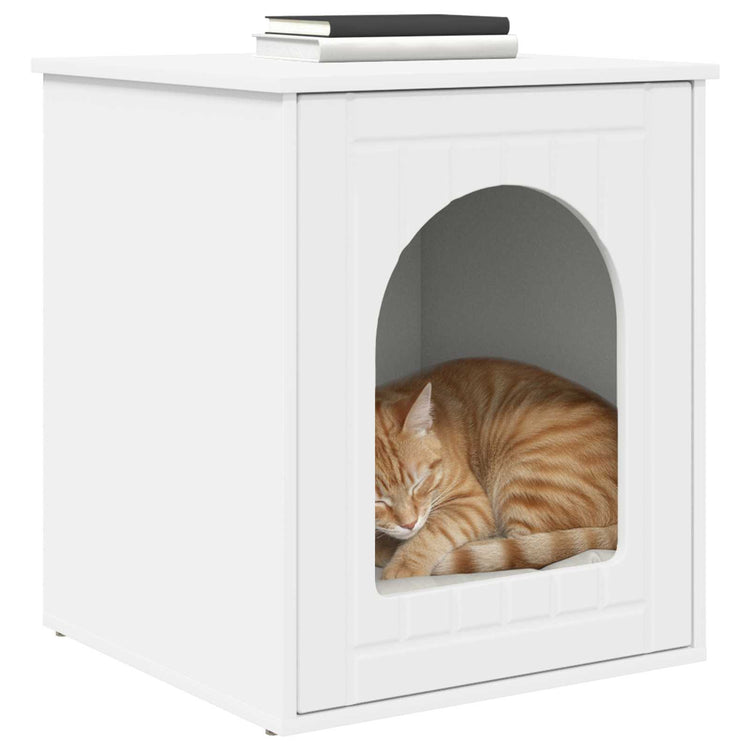 Vidaxx Katzenhaus weiß 53 x 52 x 62 cm aus Holz gefertigt
