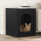 Vidaxxl Katzenhaus schwarz 53 x 52 x 62 cm fertiges Holz
