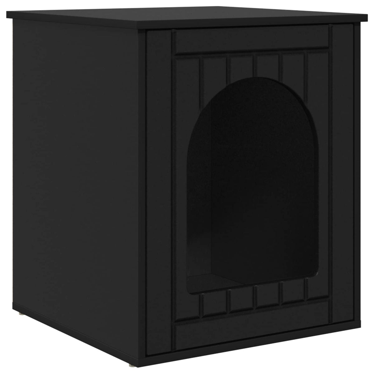 Vidaxxl Katzenhaus schwarz 53 x 52 x 62 cm fertiges Holz