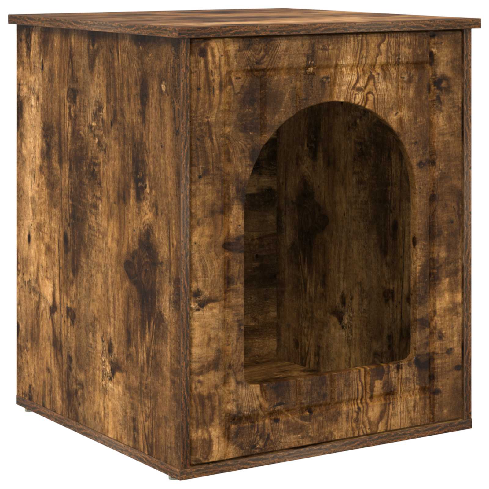 Vidaxxl Katzenhaus Räuchereiche 53 x 52 x 62 cm verarbeitetes Holz