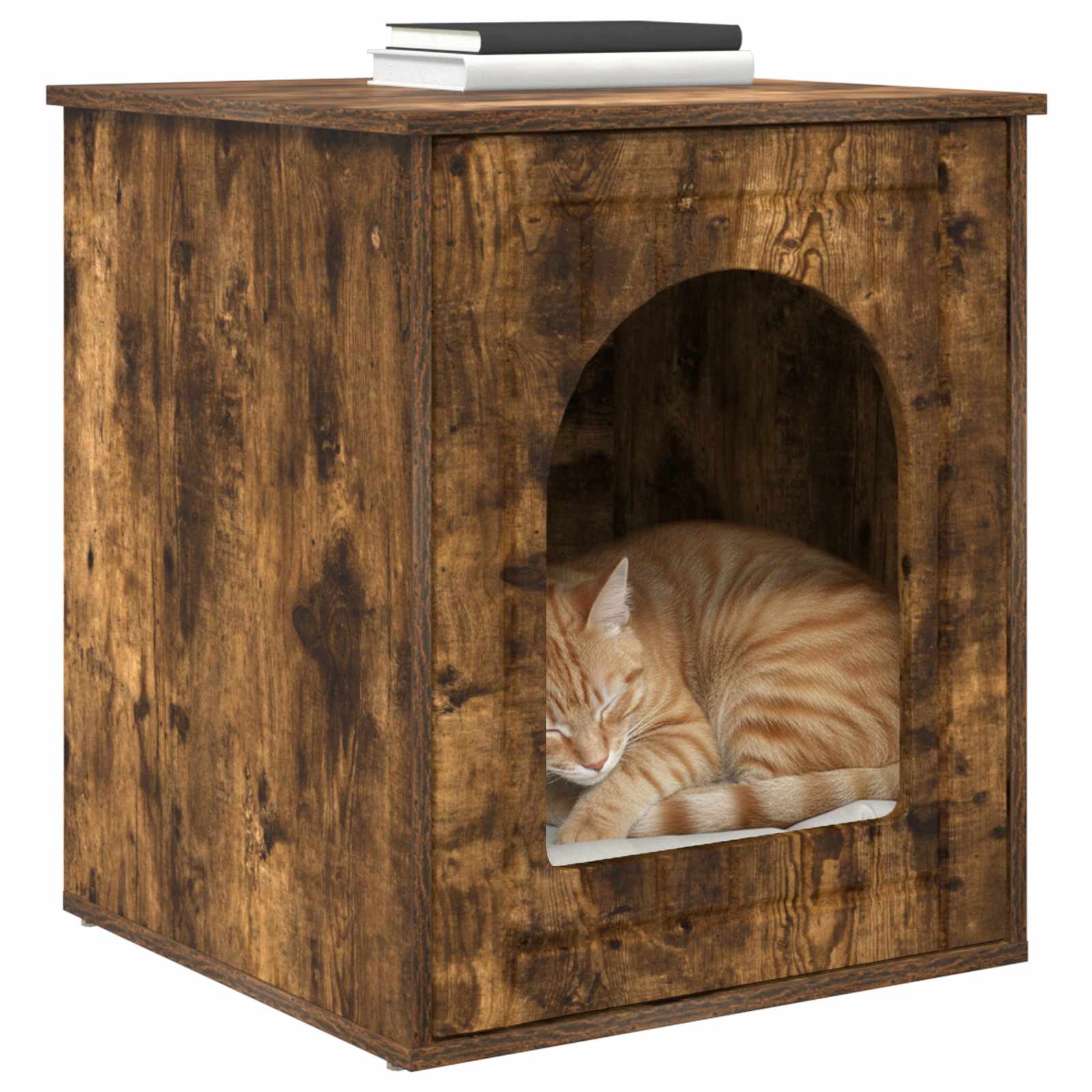 Vidaxxl Katzenhaus Räuchereiche 53 x 52 x 62 cm verarbeitetes Holz