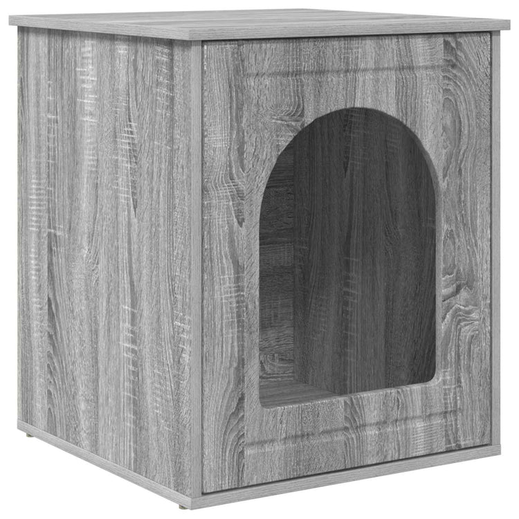 Vidaxl Katzenhaus Sonoma grau 53 x 52 x 62 cm aus handgefertigtem Holz