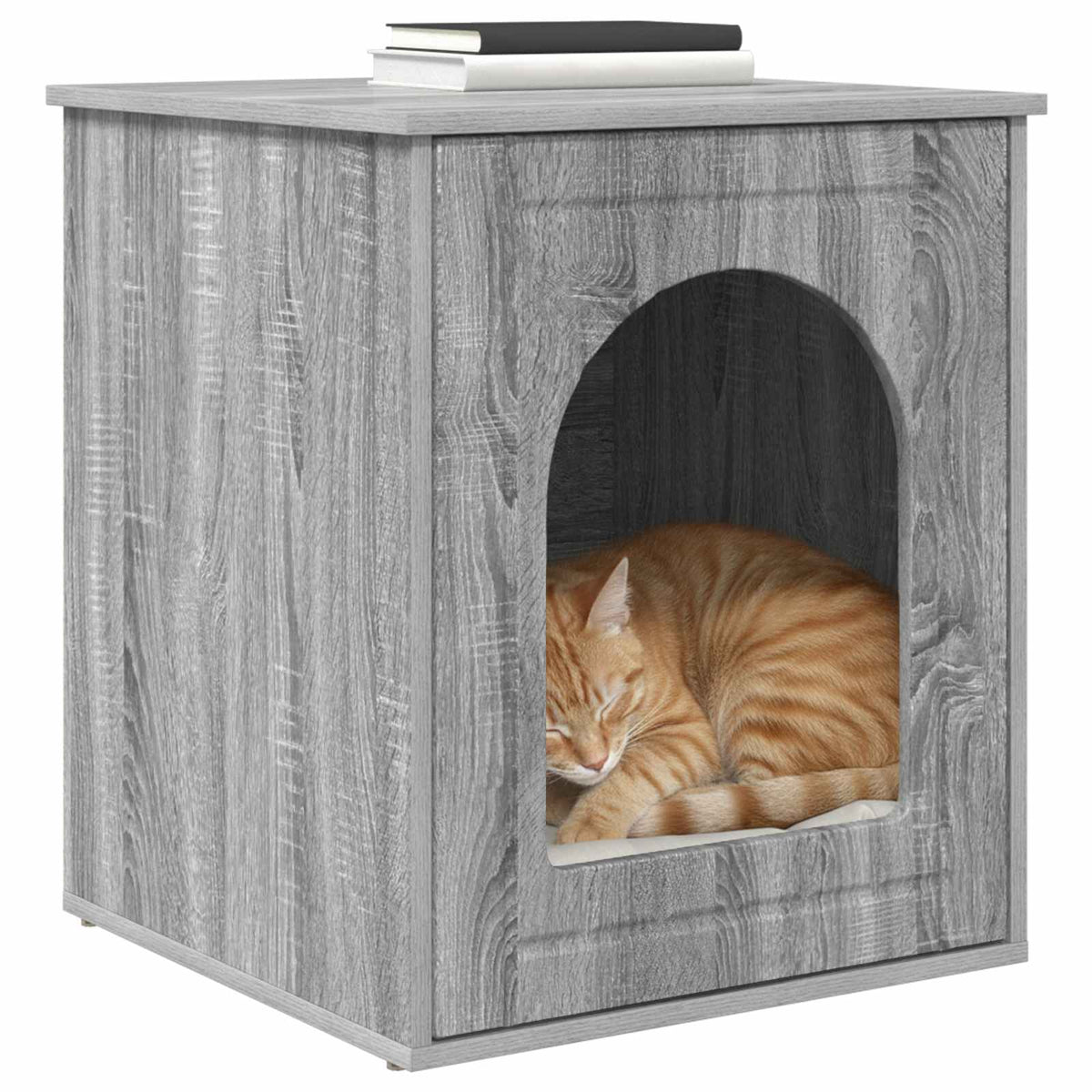 Vidaxl Katzenhaus Sonoma grau 53 x 52 x 62 cm aus handgefertigtem Holz