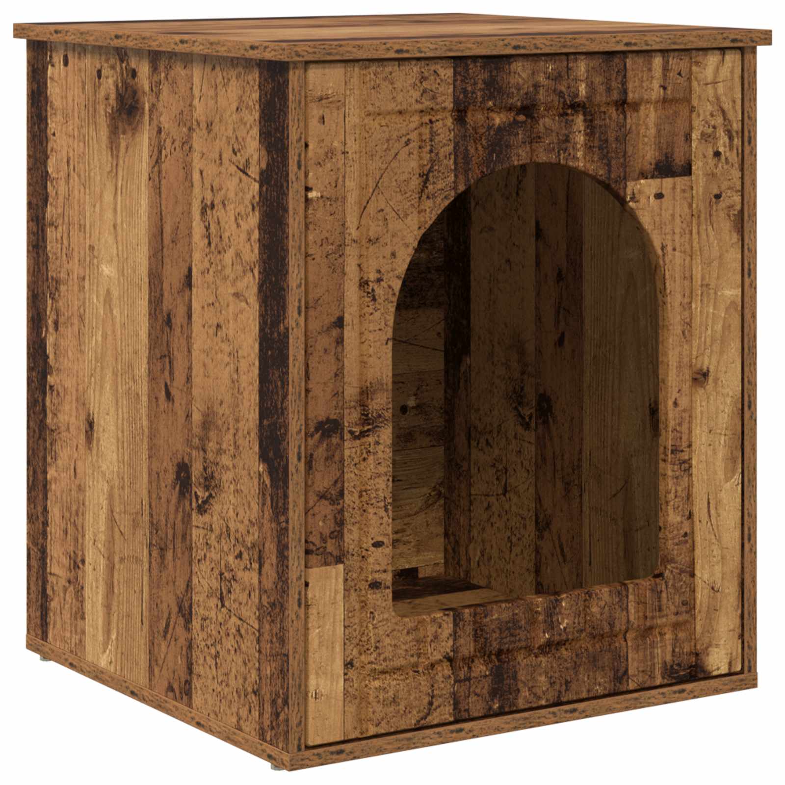 Vidaxxl Katzenhaus Altholz 53 x 52 x 62 cm verarbeitetes Holz