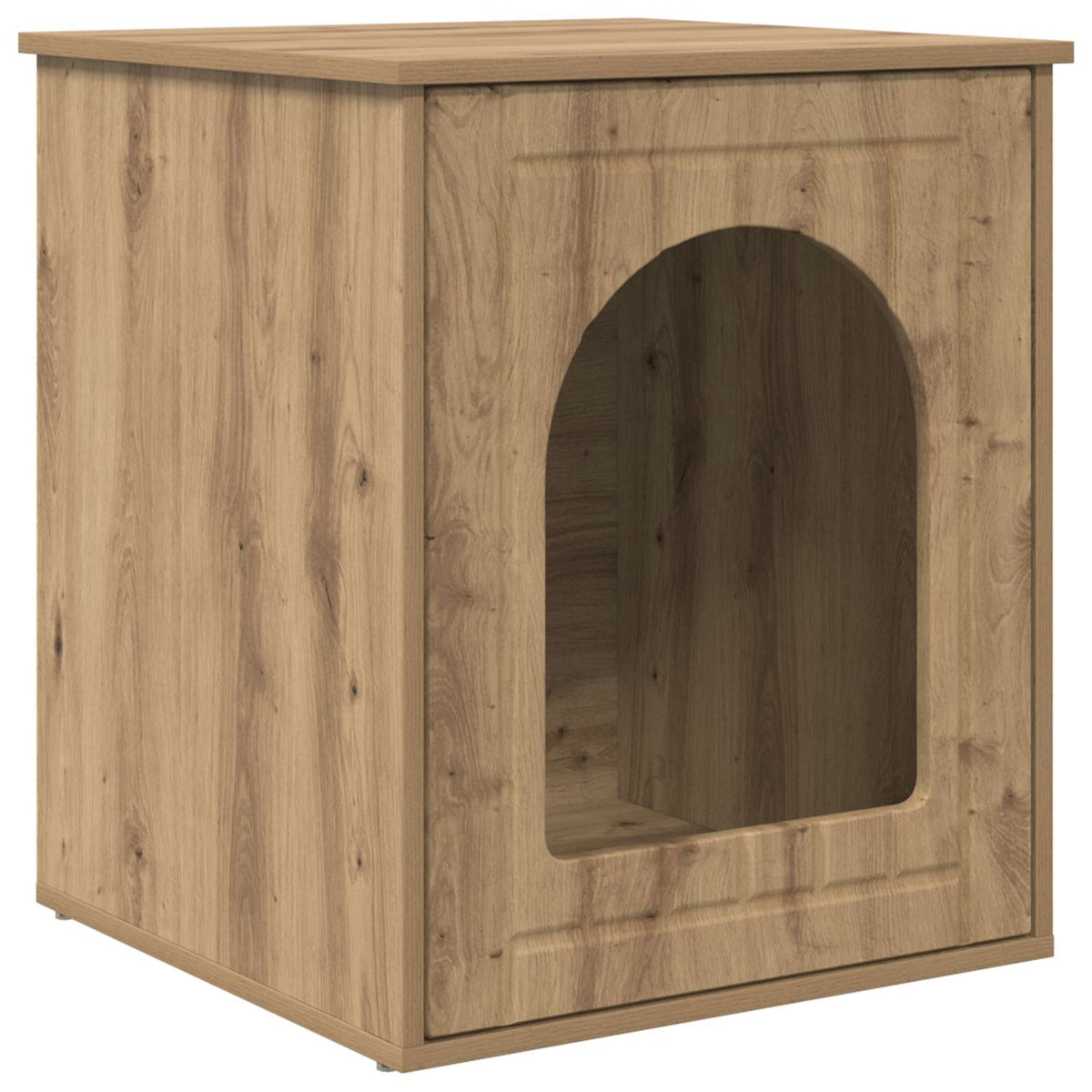 Vidaxxl Katzenhaus, handgefertigte Eiche, 53 x 52 x 62 cm, Holzwerkstoff