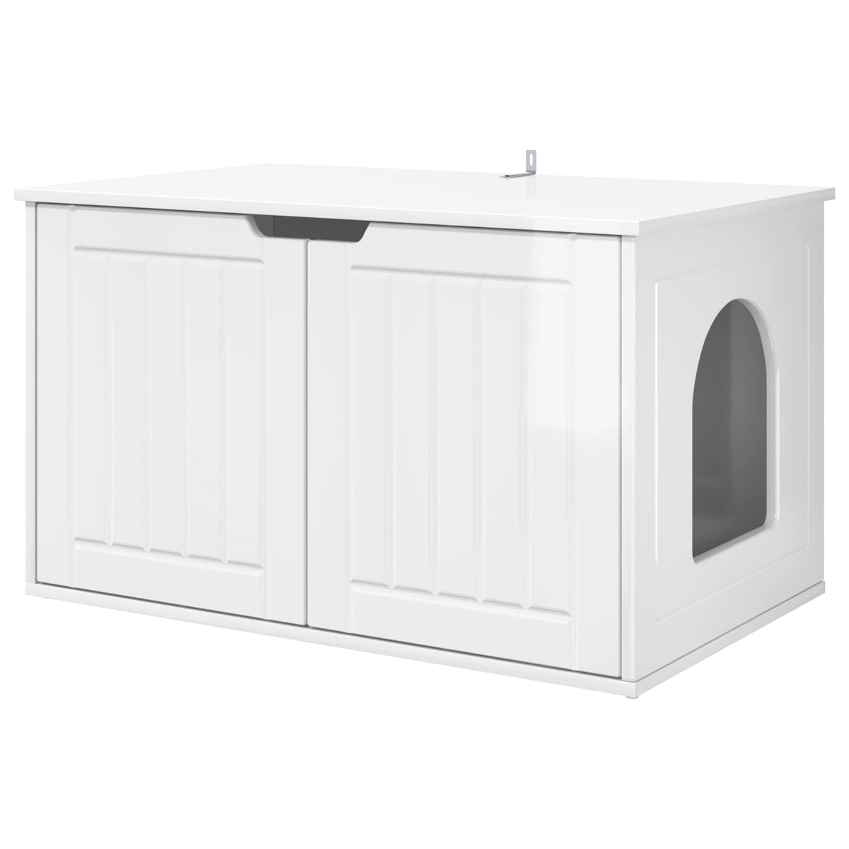 Vidaxxl Katzenhaus glänzend weiß 85 x 55 x 50,5 cm fertiges Holz