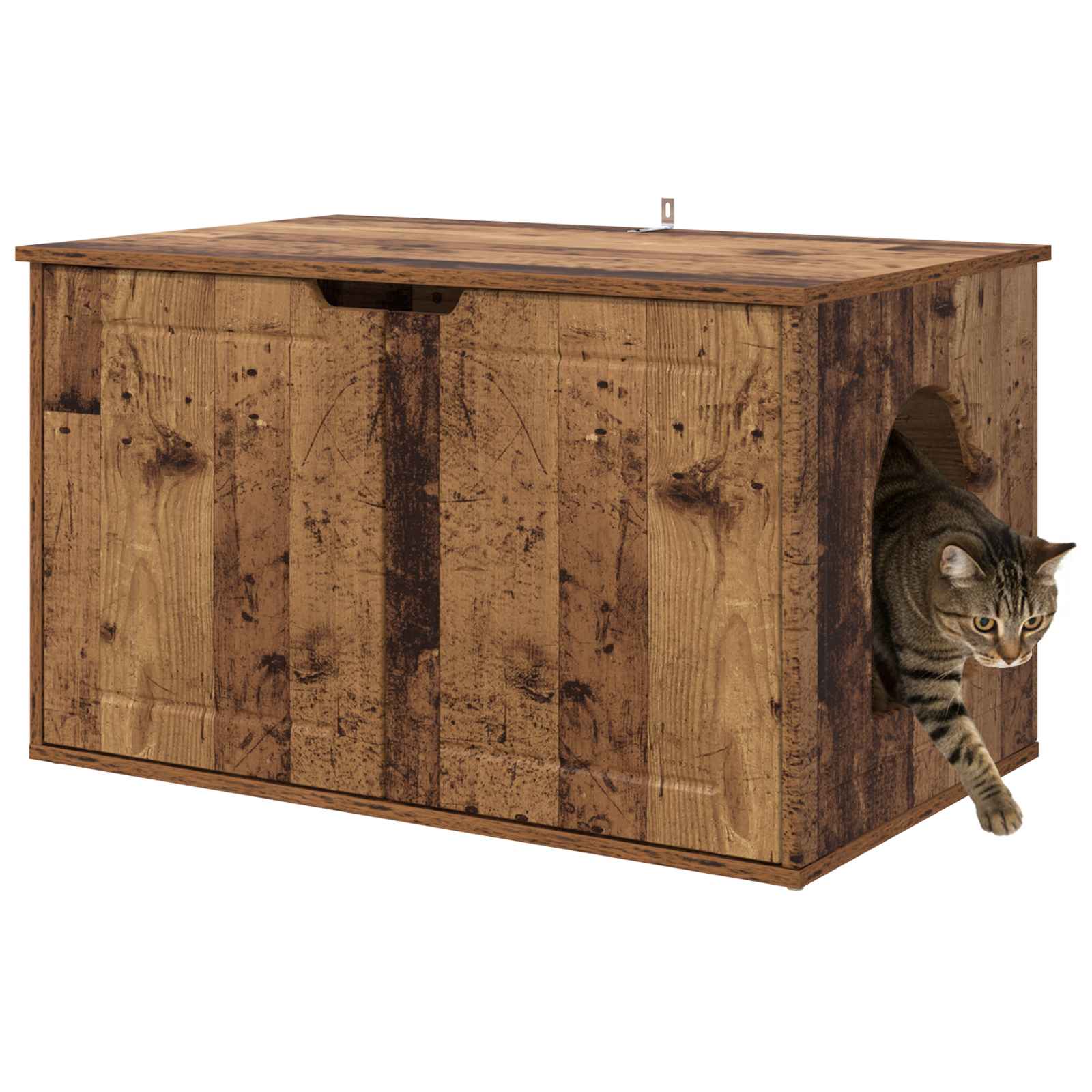 Vidaxxl Katzenhaus Altholz 85 x 55 x 50,5 cm verarbeitetes Holz