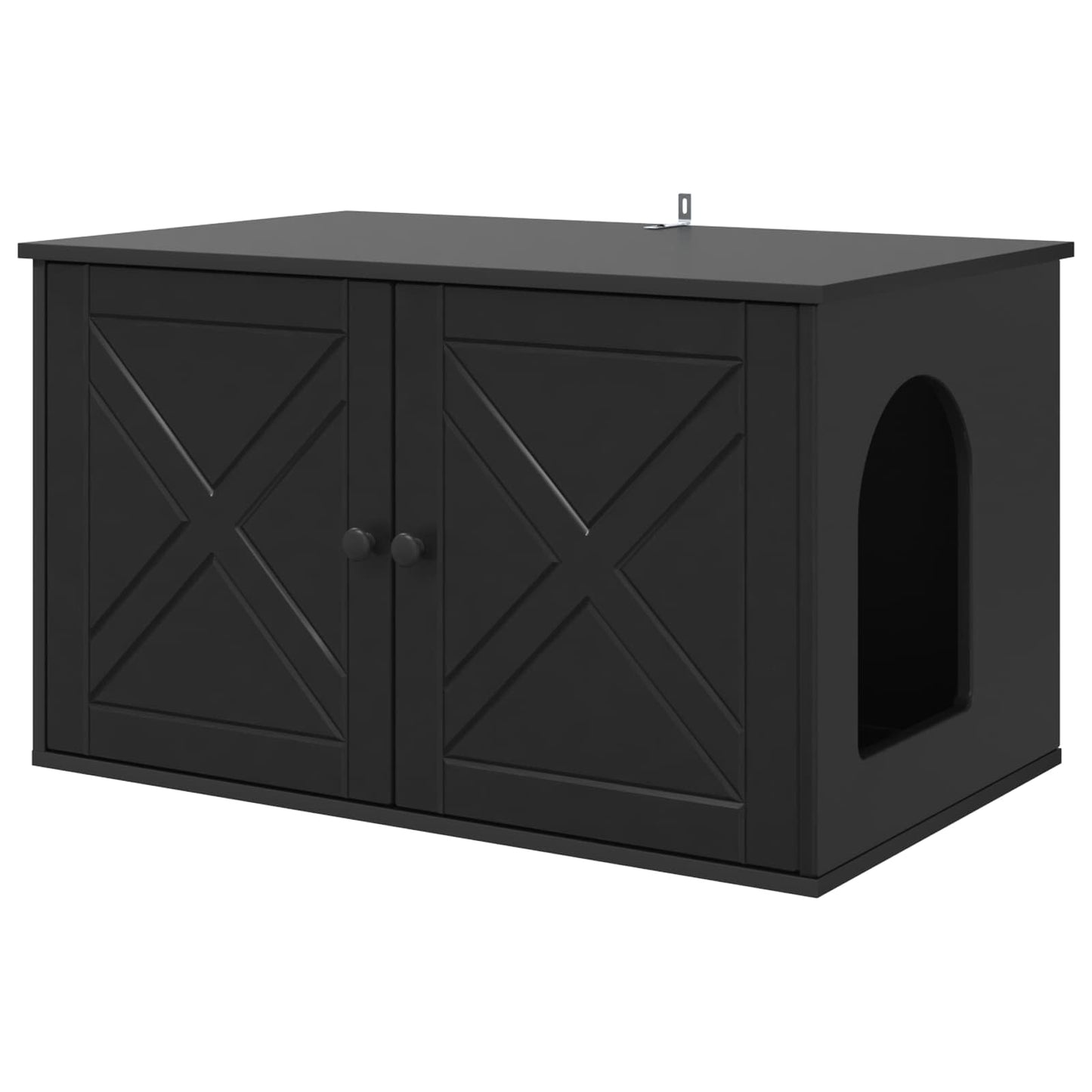 Vidaxxl Katzenhaus schwarz 85 x 55 x 50,5 cm verarbeitetes Holz