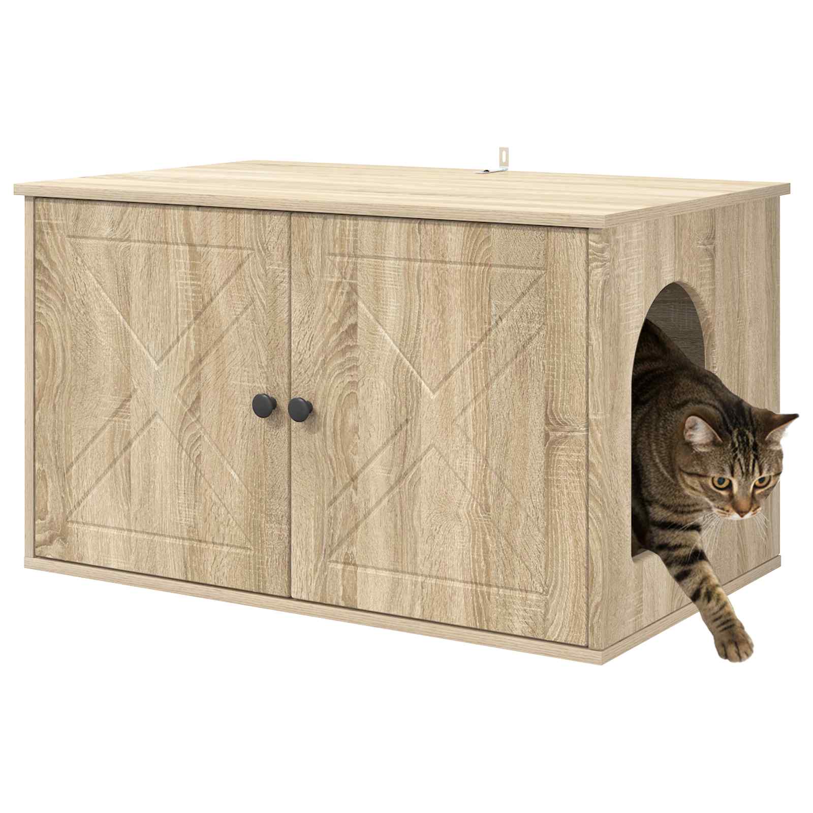Vidaxl Katzenhaus Sonoma 85 x 55 x 50,5 cm aus handgefertigtem Holz