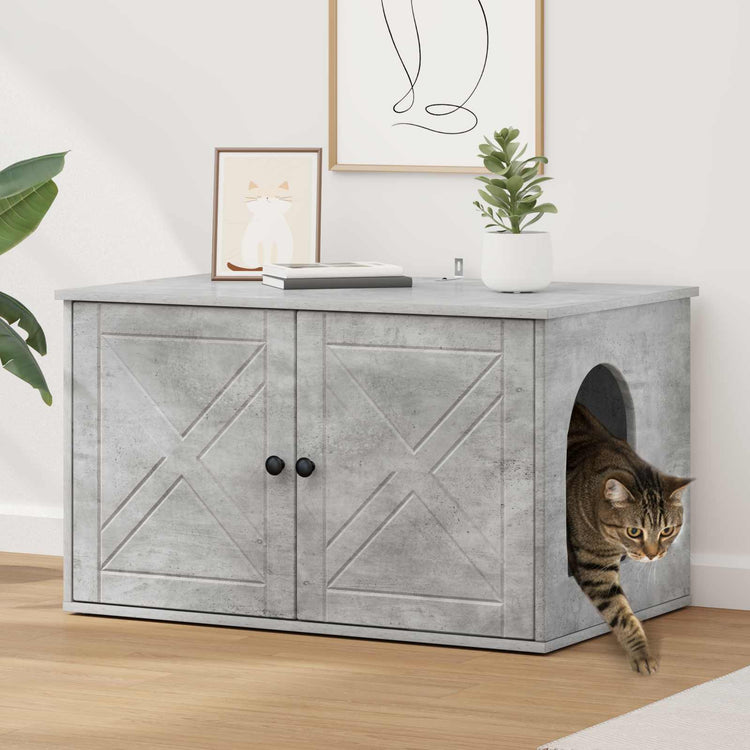 Vidaxx Katzenhaus Beton 85 x 55 x 50 cm verarbeitetes Holz