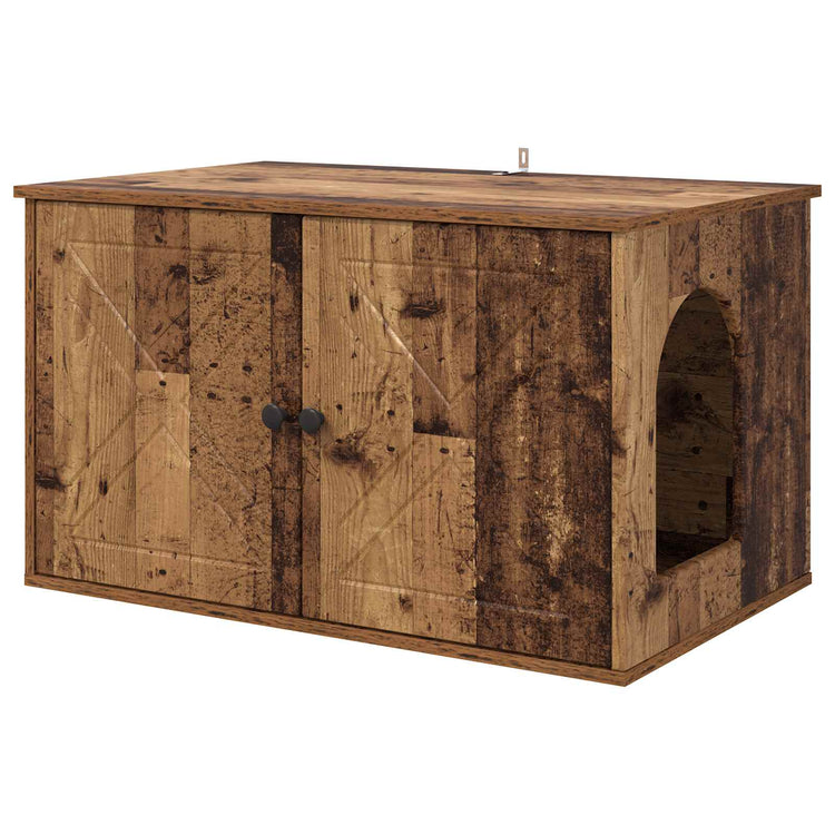 Vidaxxl Katzenhaus Altholz 85 x 55 x 50 cm verarbeitetes Holz
