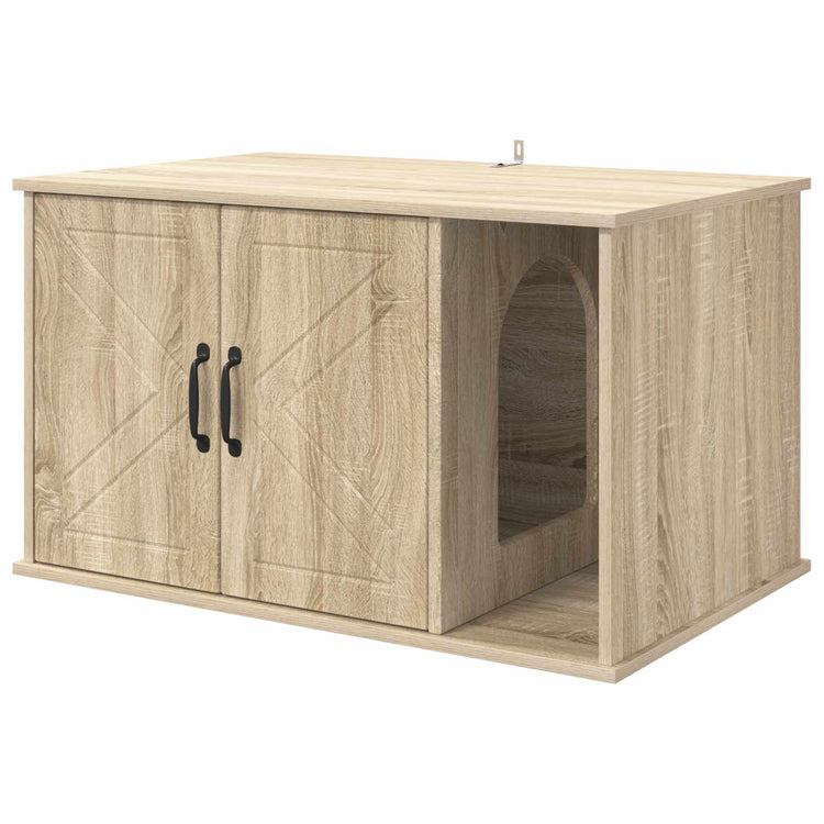 Vidaxl Katzenhaus Sonoma 85 x 55 x 50 cm aus handgefertigtem Holz
