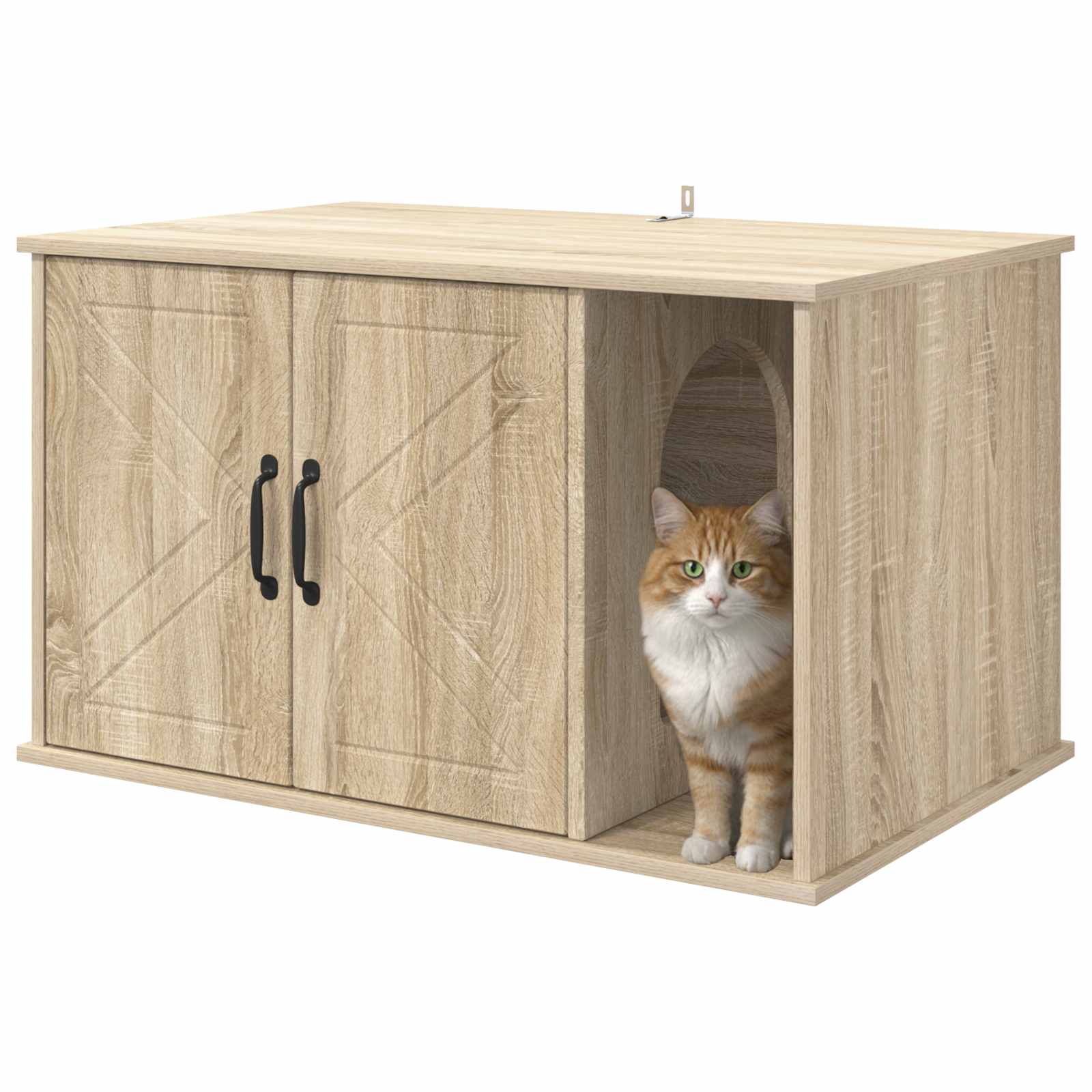 Vidaxl Katzenhaus Sonoma 85 x 55 x 50 cm aus handgefertigtem Holz