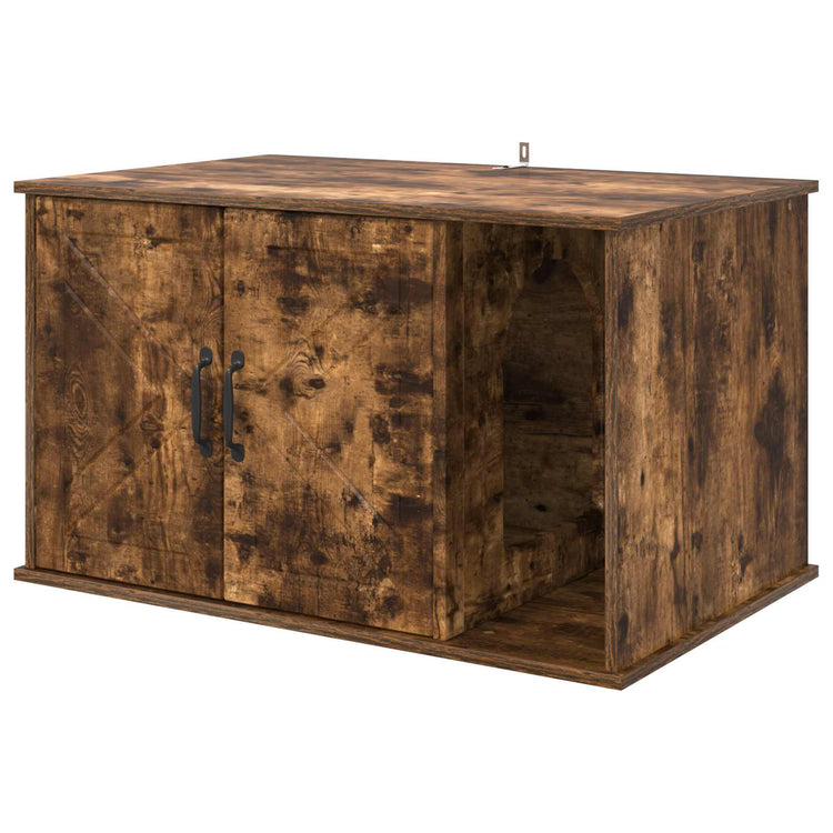 Vidaxxl Katzenhaus Räuchereiche 85 x 55 x 50 cm verarbeitetes Holz