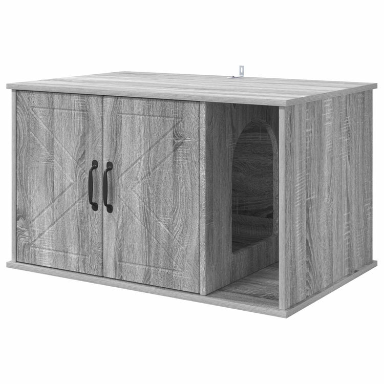 Vidaxl Katzenhaus Sonoma grau 85 x 55 x 50 cm aus Holz gefertigt