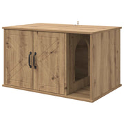 Vidaxxl Katzenhaus, handgefertigte Eiche, 85 x 55 x 50 cm, Holzwerkstoff - afbeelding 2