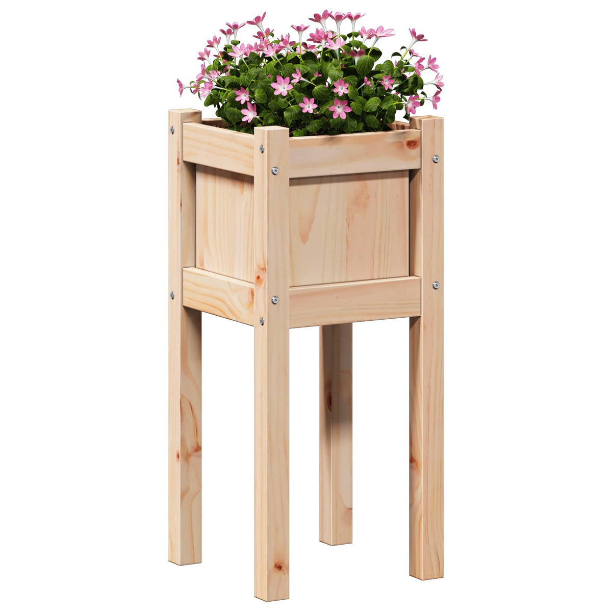 Vidaxx Gartenblumentopf Natur 31 x 31 x 70 cm massives Kiefernholz
