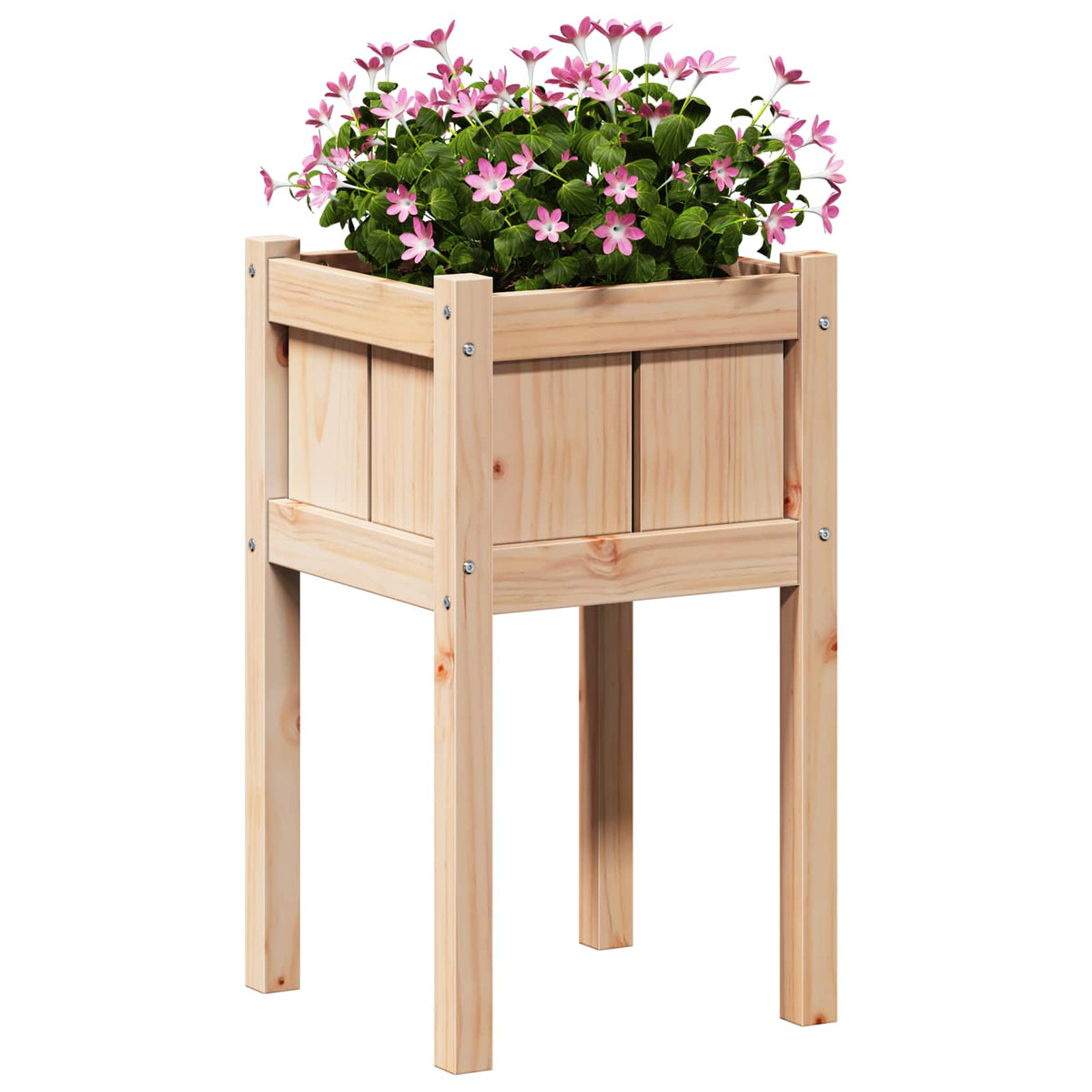 Vidaxx Gartenblumentopf Natur 40 x 40 x 70 cm massives Kiefernholz