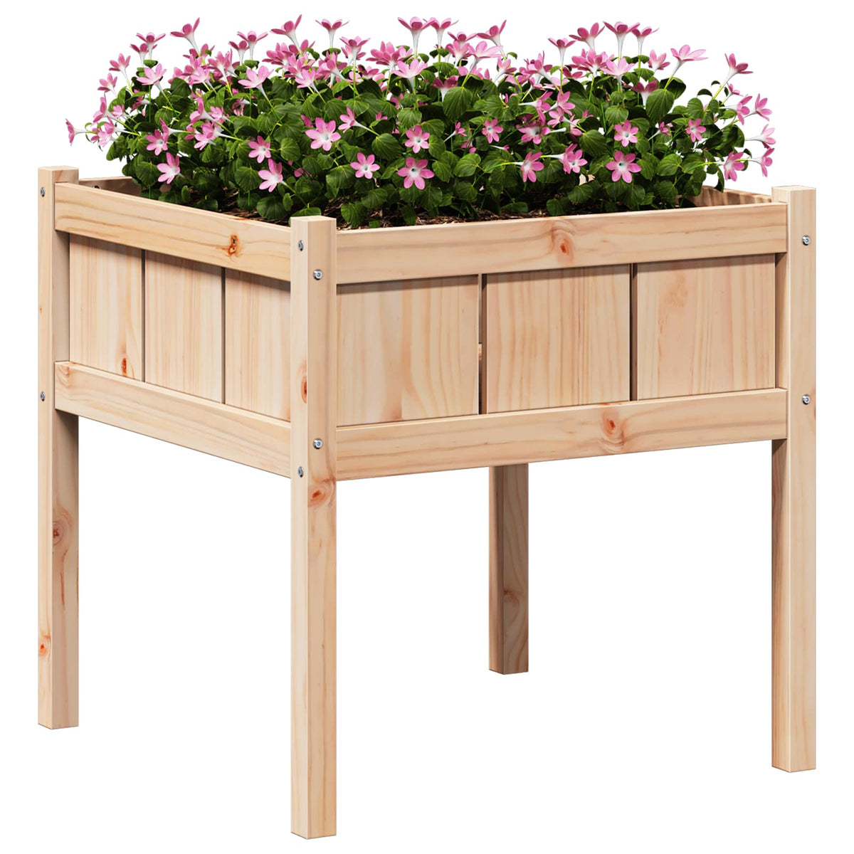 Vidaxx Gartenblumentopf Natur 70 x 70 x 70 cm massives Kiefernholz