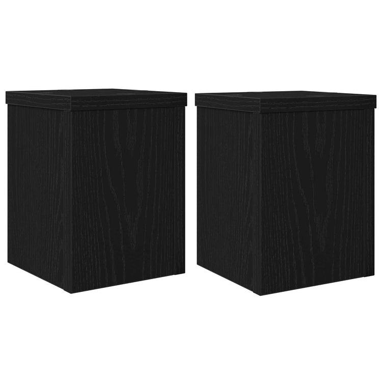 Vidaxxl Pflanzenständer 2 Stück schwarze Eiche 15 x 15 x 20 cm Holzwerkstoff