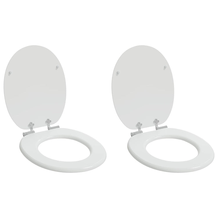 Vidaxx WC-Sitz mit Absenkautomatik, 2 Stück, weiß, 44 x 38 cm, MDF-Platte