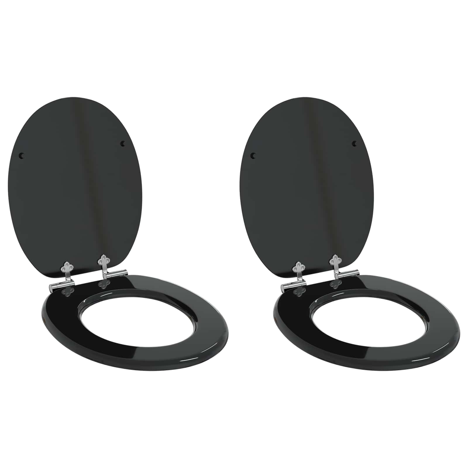 Vidaxx WC-Sitz mit Absenkautomatik, 2 Stück, schwarz, 44 x 38 cm, MDF-Platte