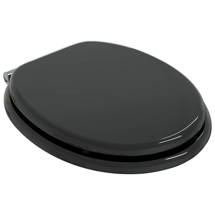 Vidaxx WC-Sitz mit Absenkautomatik, 2 Stück, schwarz, 44 x 38 cm, MDF-Platte