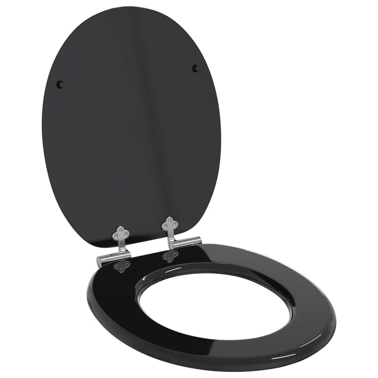 Vidaxx WC-Sitz mit Absenkautomatik, 2 Stück, schwarz, 44 x 38 cm, MDF-Platte