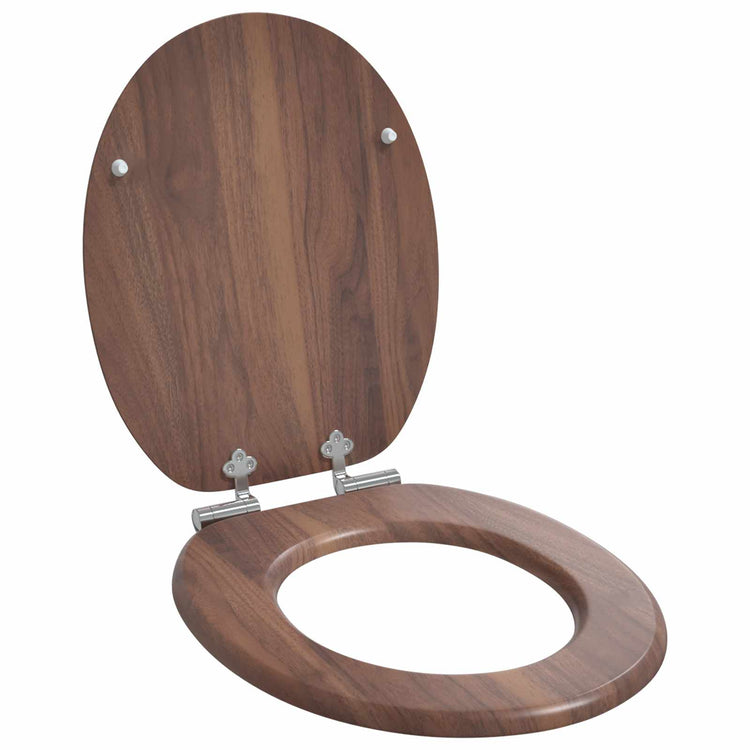 Vidaxx WC-Sitz mit Absenkautomatik, 2 Stück, braun, 44 x 38 cm, MDF-Platte
