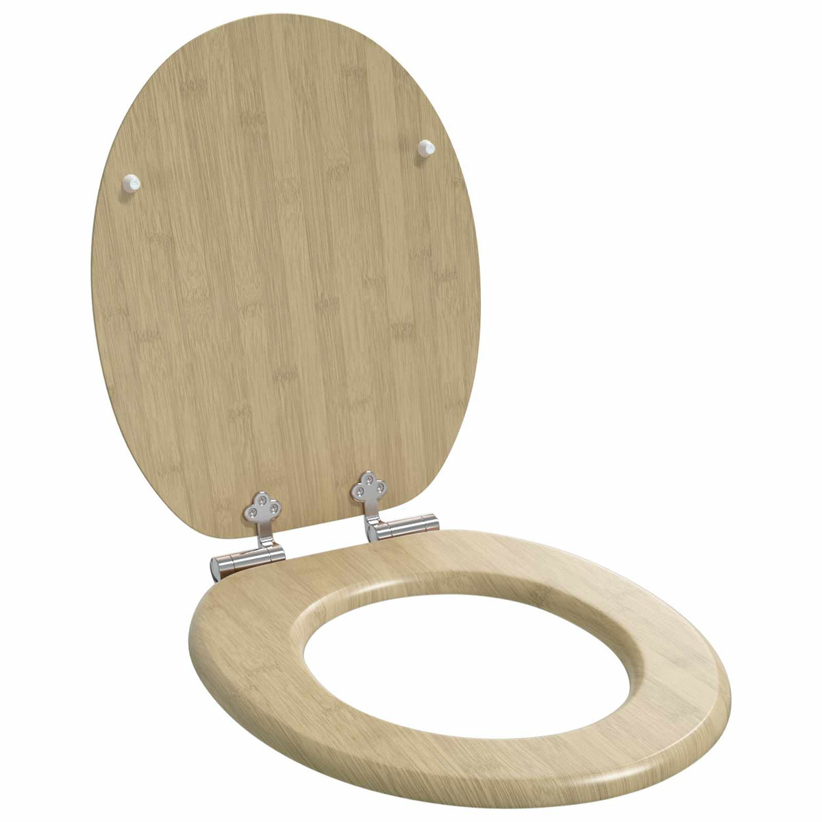 VidaXL WC-Sitz mit Absenkautomatik, 2 Stück, helle Bambusfarbe, 44 x 38 cm