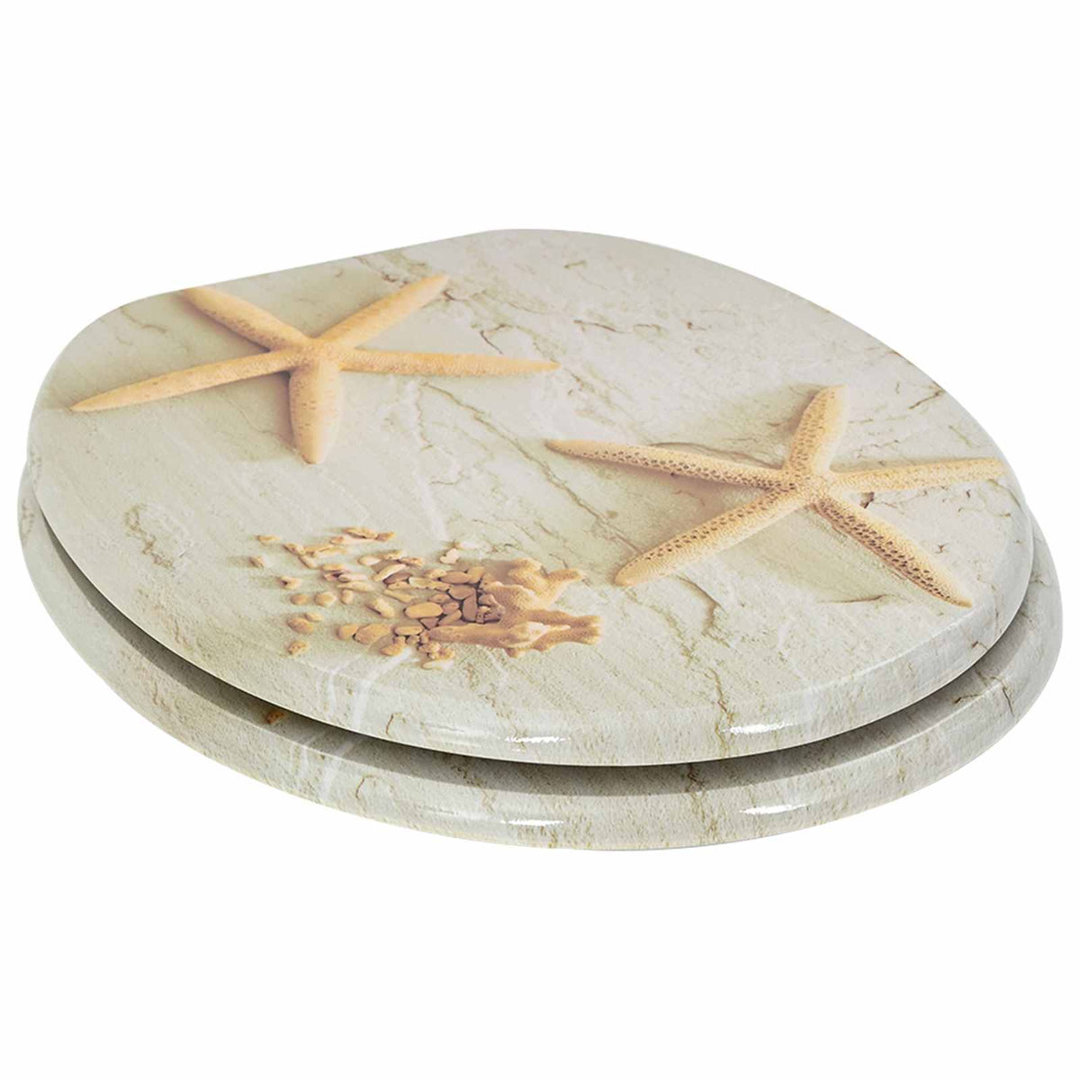Vidaxx WC-Sitz mit Absenkautomatik, 2 Stück, gelb und weiß, 44 x 38 cm, MDF-Platte