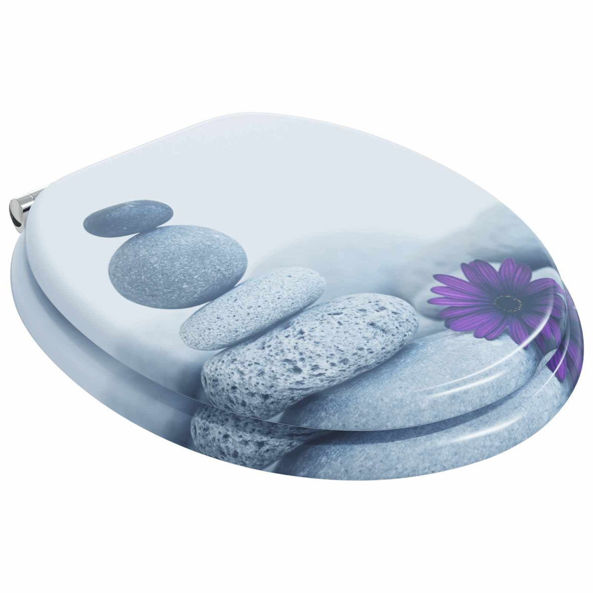 Vidaxx WC-Sitz mit Absenkautomatik, 2 Stück, grau, 44 x 38 cm, MDF-Platte