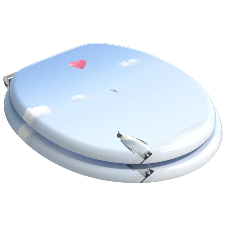 Vidaxx WC-Sitz mit Absenkautomatik, 2 Stück, blau, 44 x 38 cm, MDF-Platte