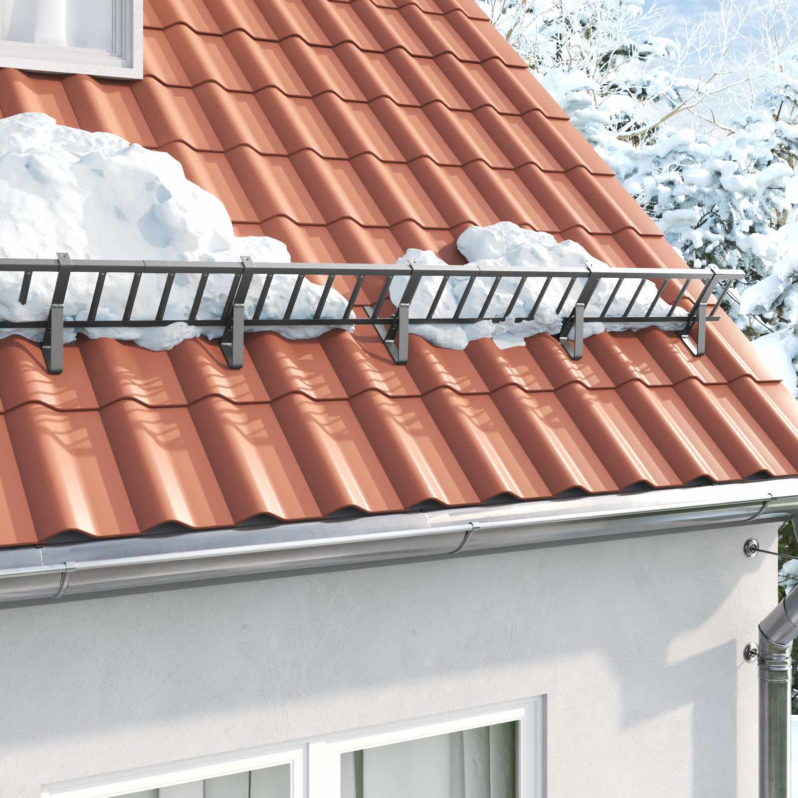 VidaXL Schneeschutzstütze 2 Stk. Anthrazit 29,5 x 3 x 34,5 cm Stahl