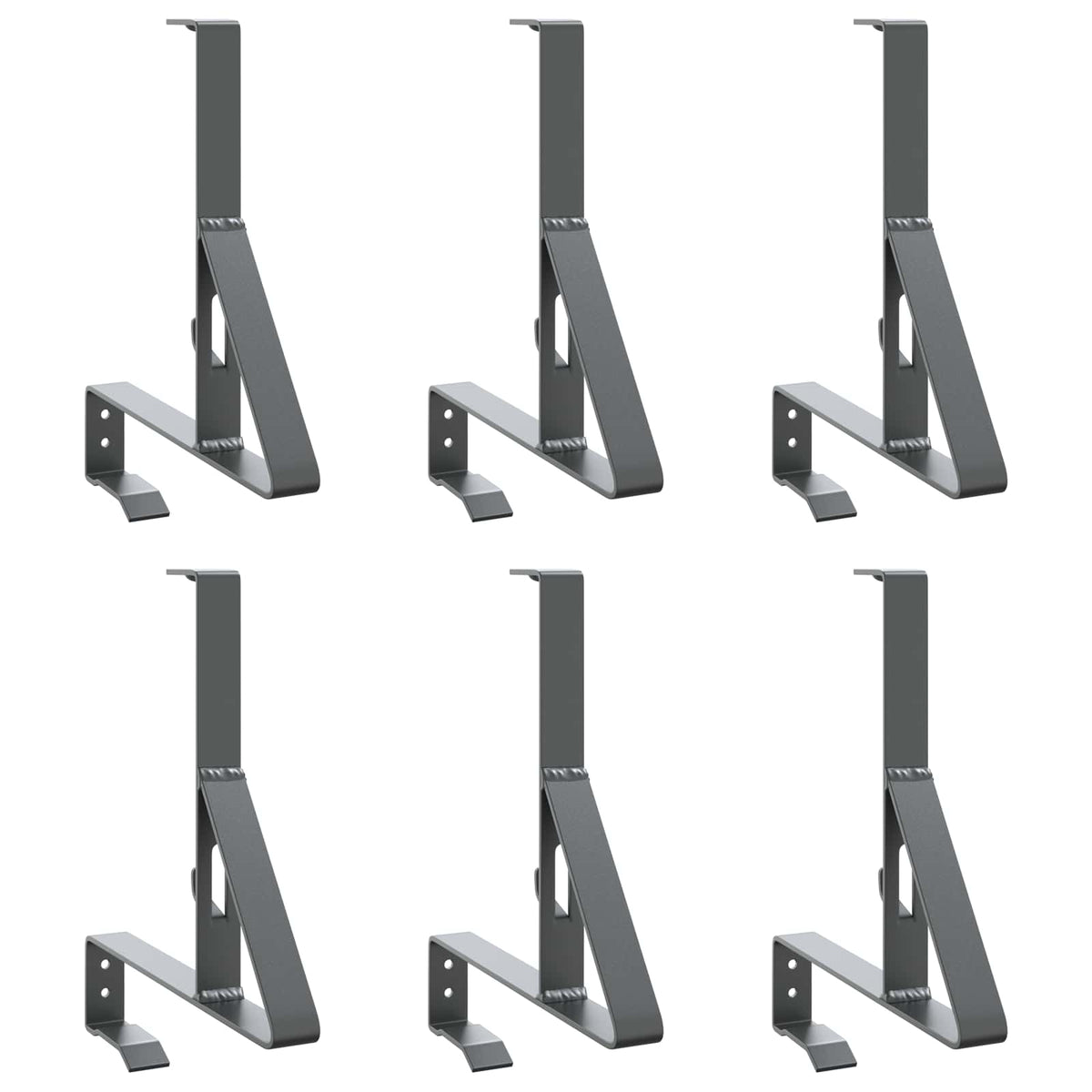 Vidaxxl Schneeschutzträger 6 Stk. Anthrazit 29,5 x 3 x 34,5 cm Stahl