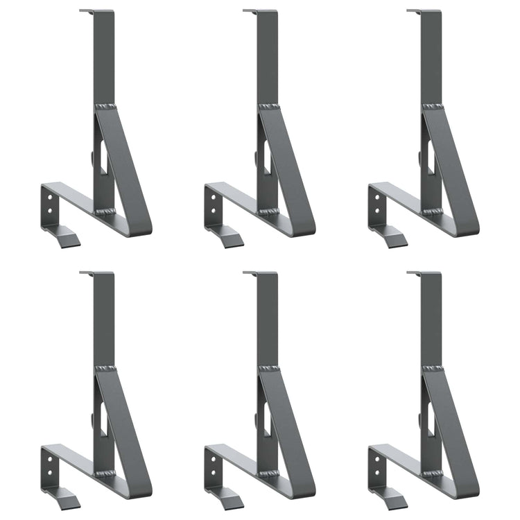 Vidaxxl Schneeschutzträger 6 Stk. Anthrazit 29,5 x 3 x 34,5 cm Stahl