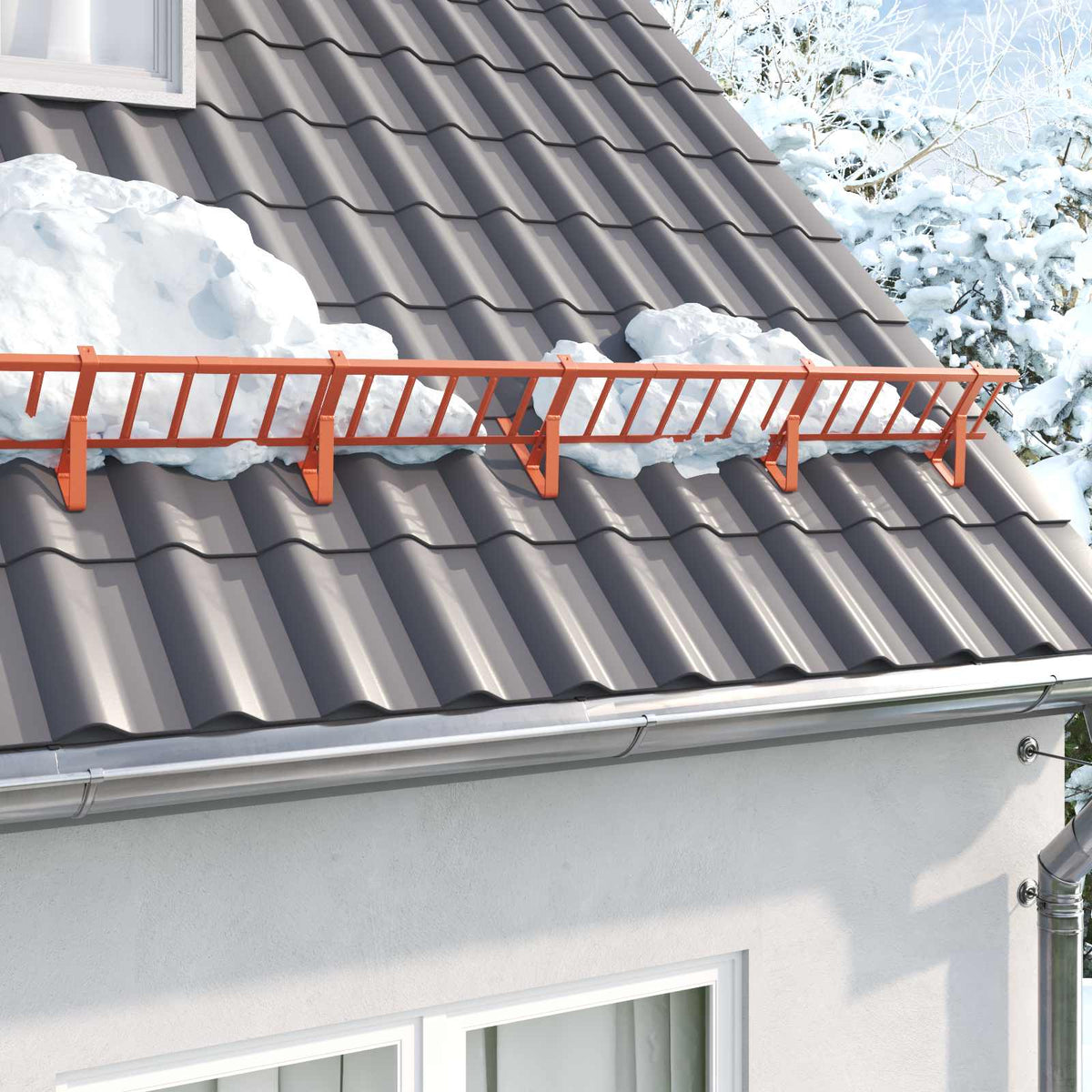 VidaXL Schneeschutzstütze Rot 29,5 x 3 x 34,5 cm Stahl