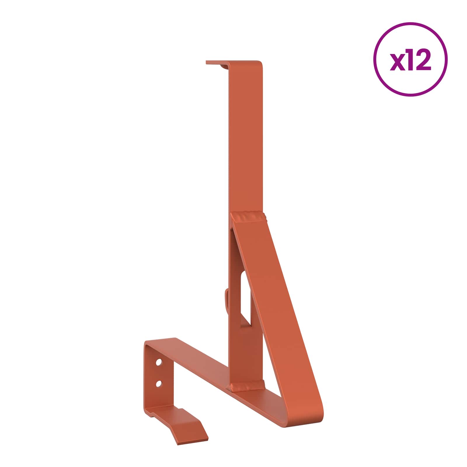 Vidaxxl Schneeschutzträger 12 Stück rot 29,5 x 3 x 34,5 cm Stahl