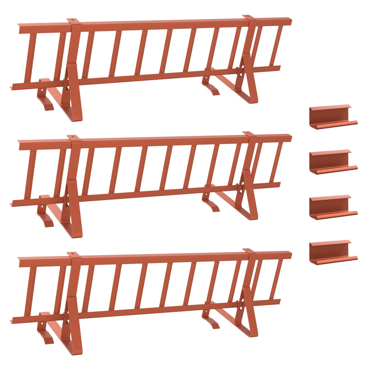 Vidaxx Dachschneehalterung Rot 300 x 29,5 x 34,5 cm Stahl