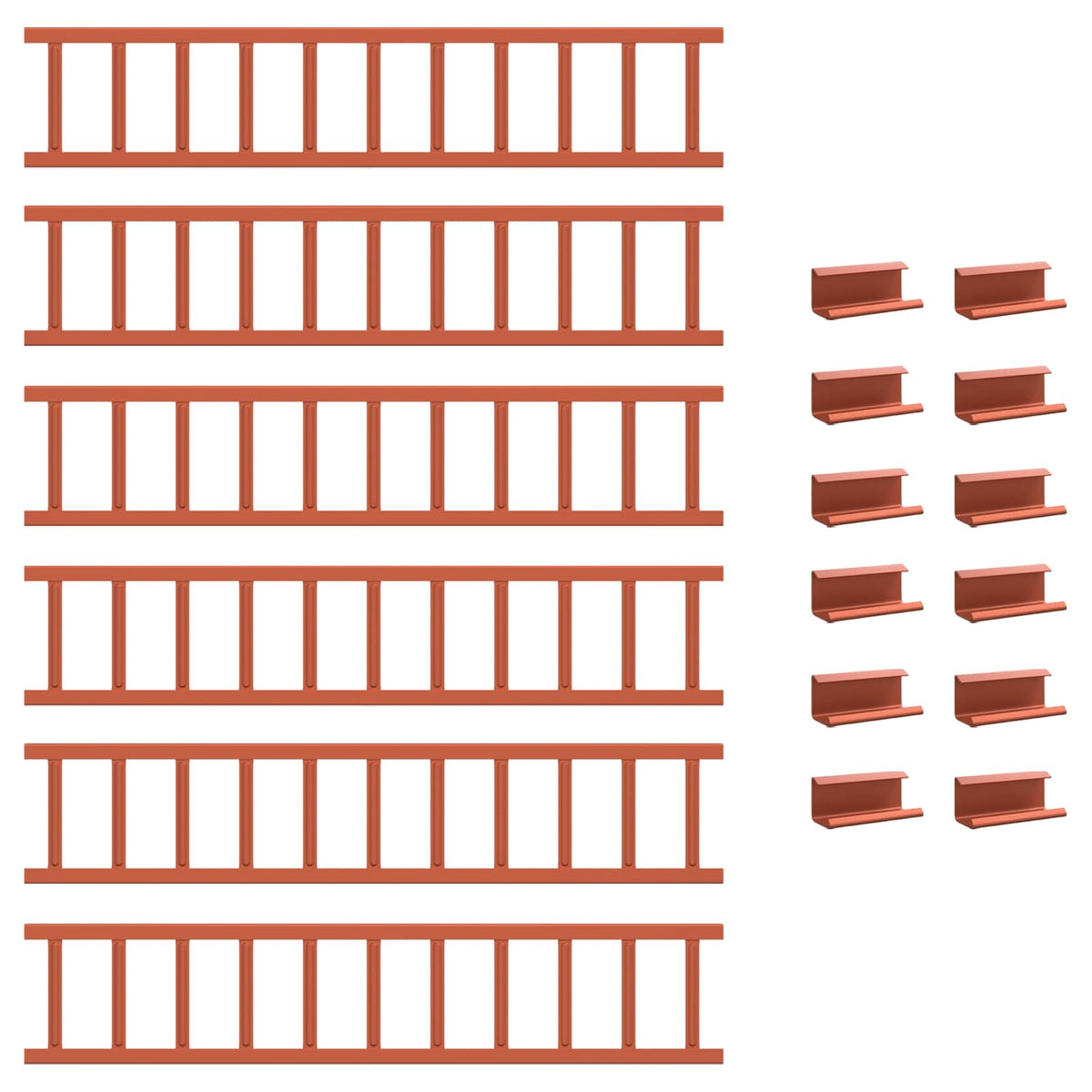 Vidaxx Dachschneehalterung Rot 600 x 2,5 x 20 cm Stahl