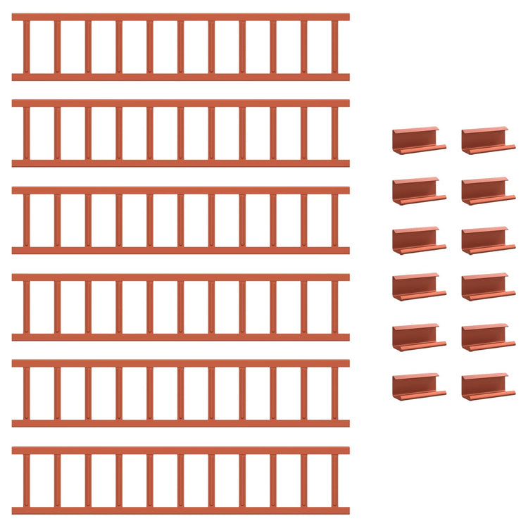 Vidaxx Dachschneehalterung Rot 600 x 2,5 x 20 cm Stahl