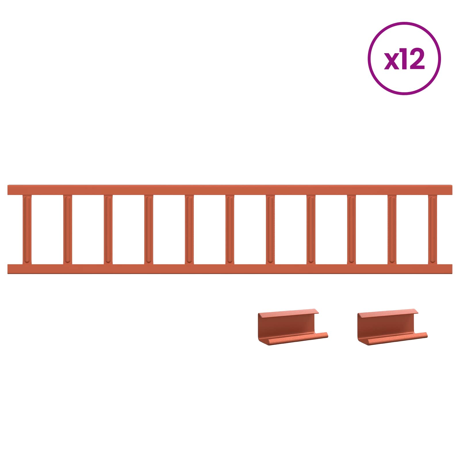 Vidaxx Dachschneehalterung Rot 1200 x 2,5 x 20 cm Stahl