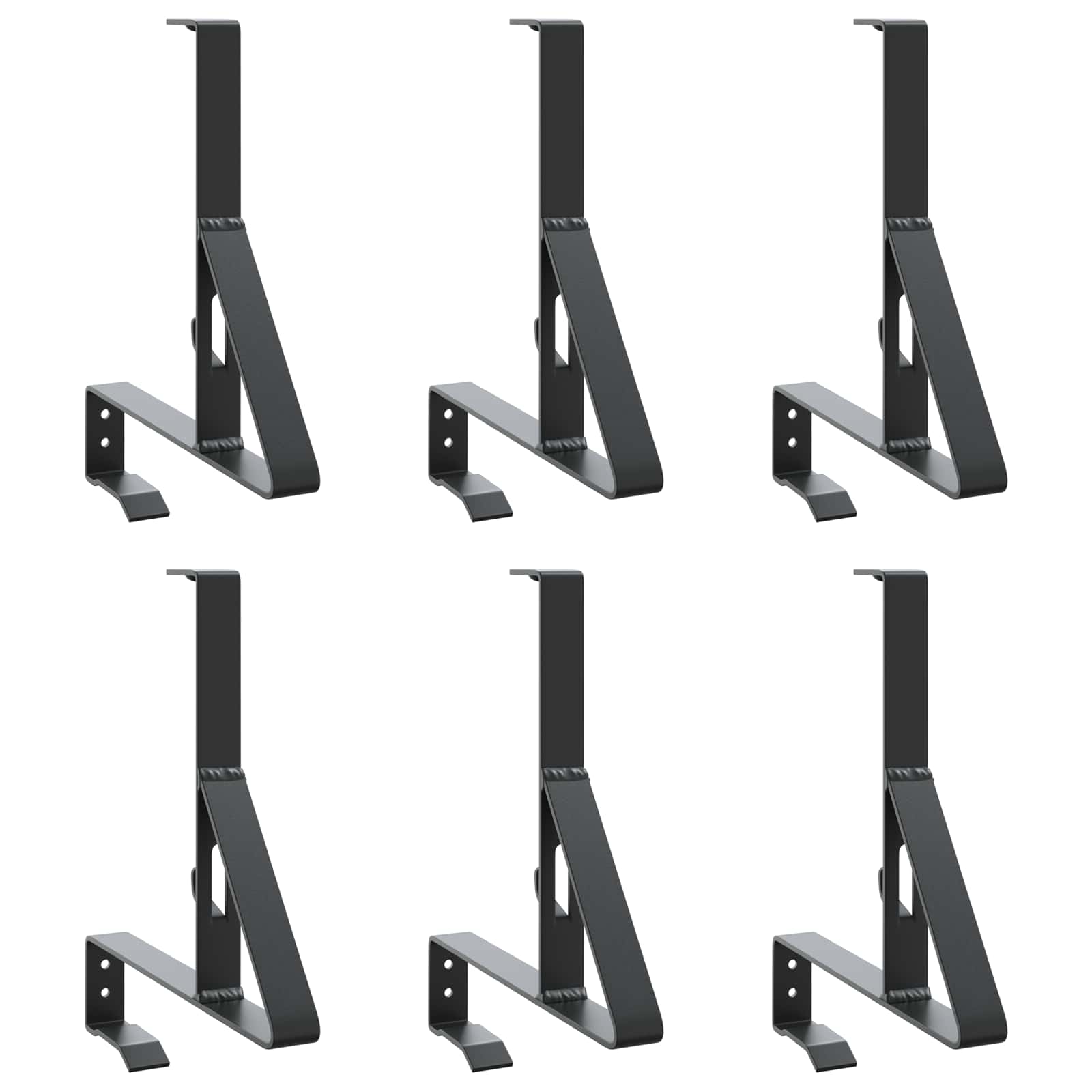 Vidaxxl Schneeschutzträger 6 Stück schwarz 29,5 x 3 x 34,5 cm Stahl