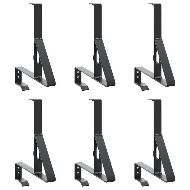 Vidaxxl Schneeschutzträger 6 Stück schwarz 29,5 x 3 x 34,5 cm Stahl